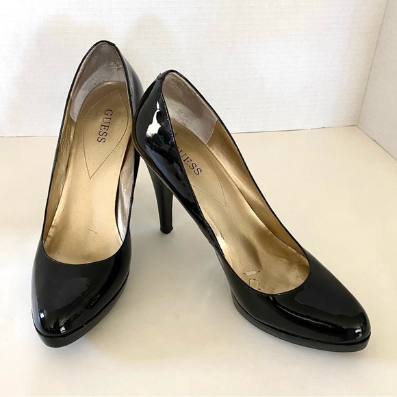 Vintage Guess Black Patent Leather Platform Pumps in Size 10 - Picture 4 of 11